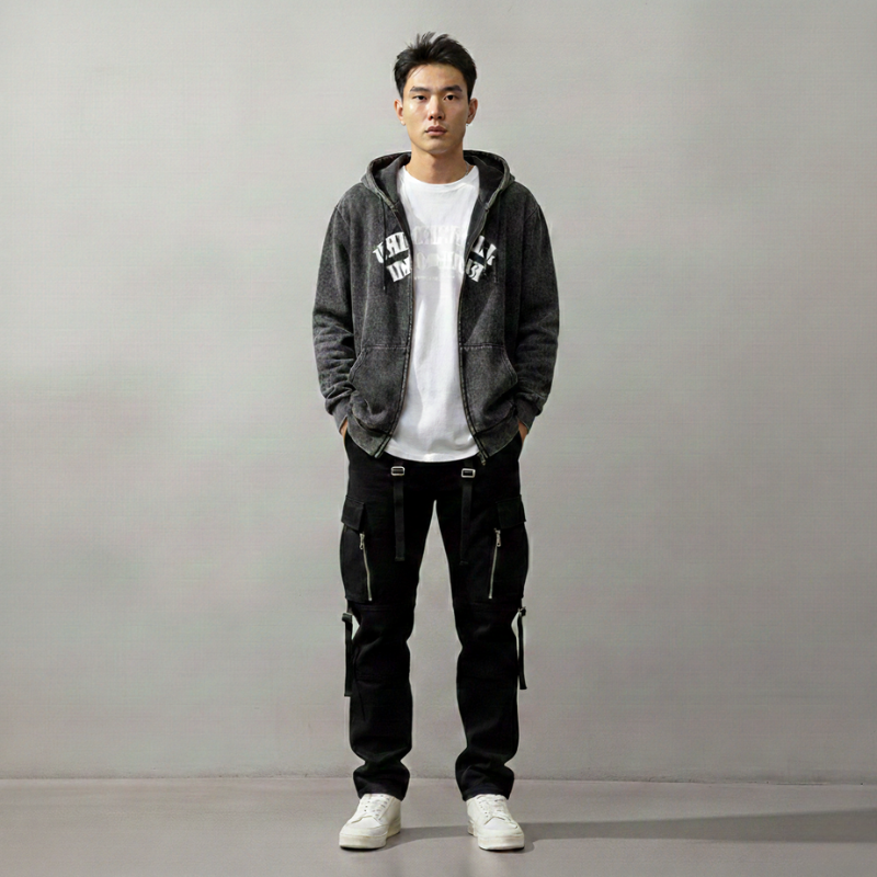 Concrete Echo Zip Hoodie