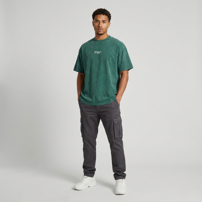 Limited Script Tee – Washed Forest