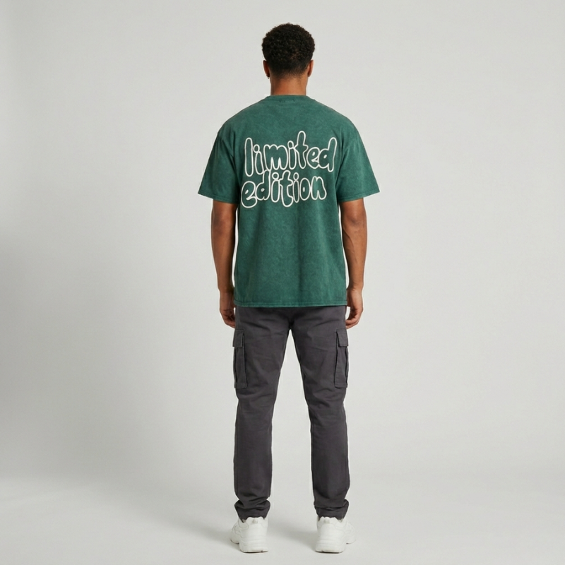 Limited Script Tee – Washed Forest